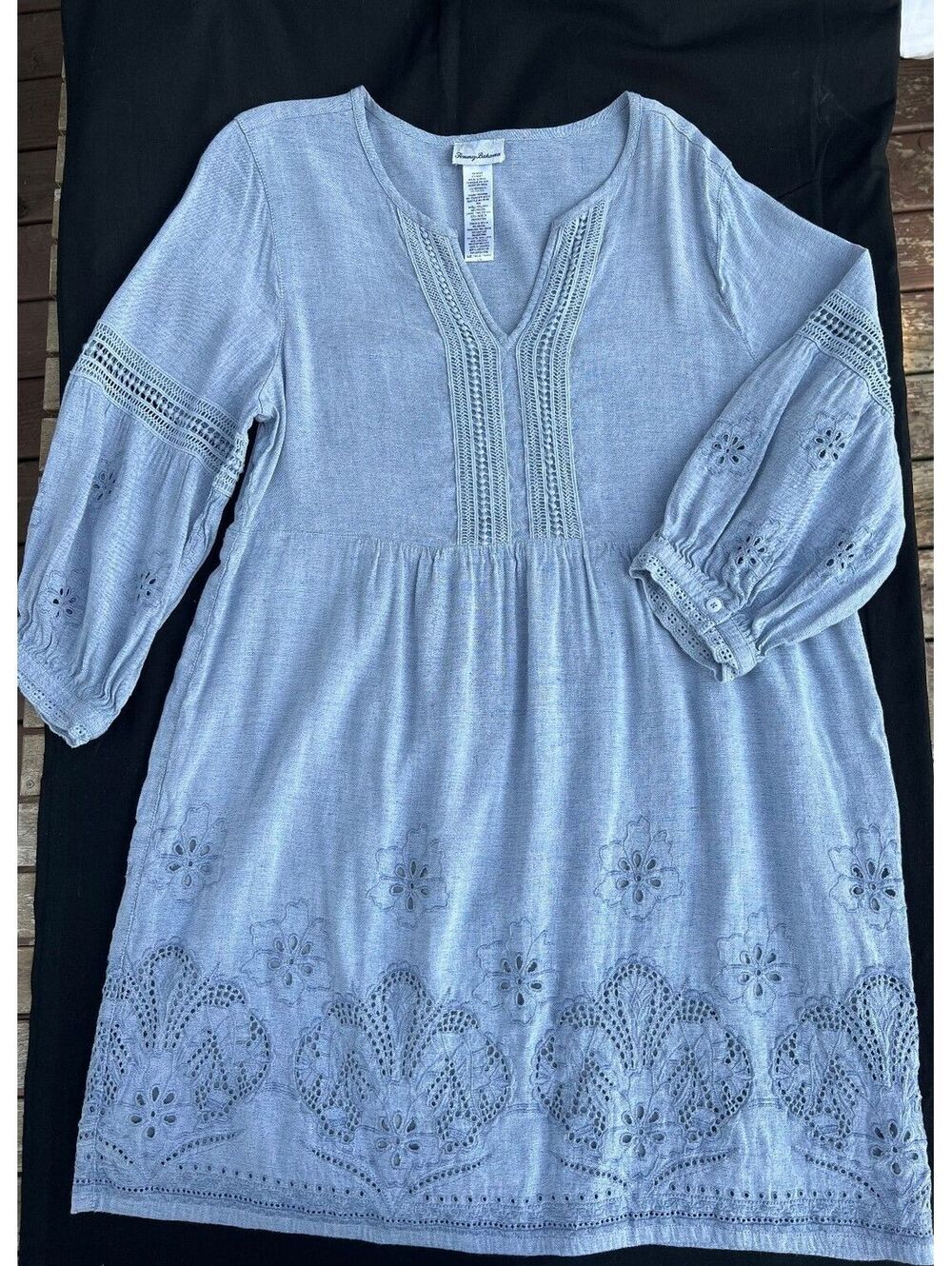 Tommy Bahamas Blue embroidered dress